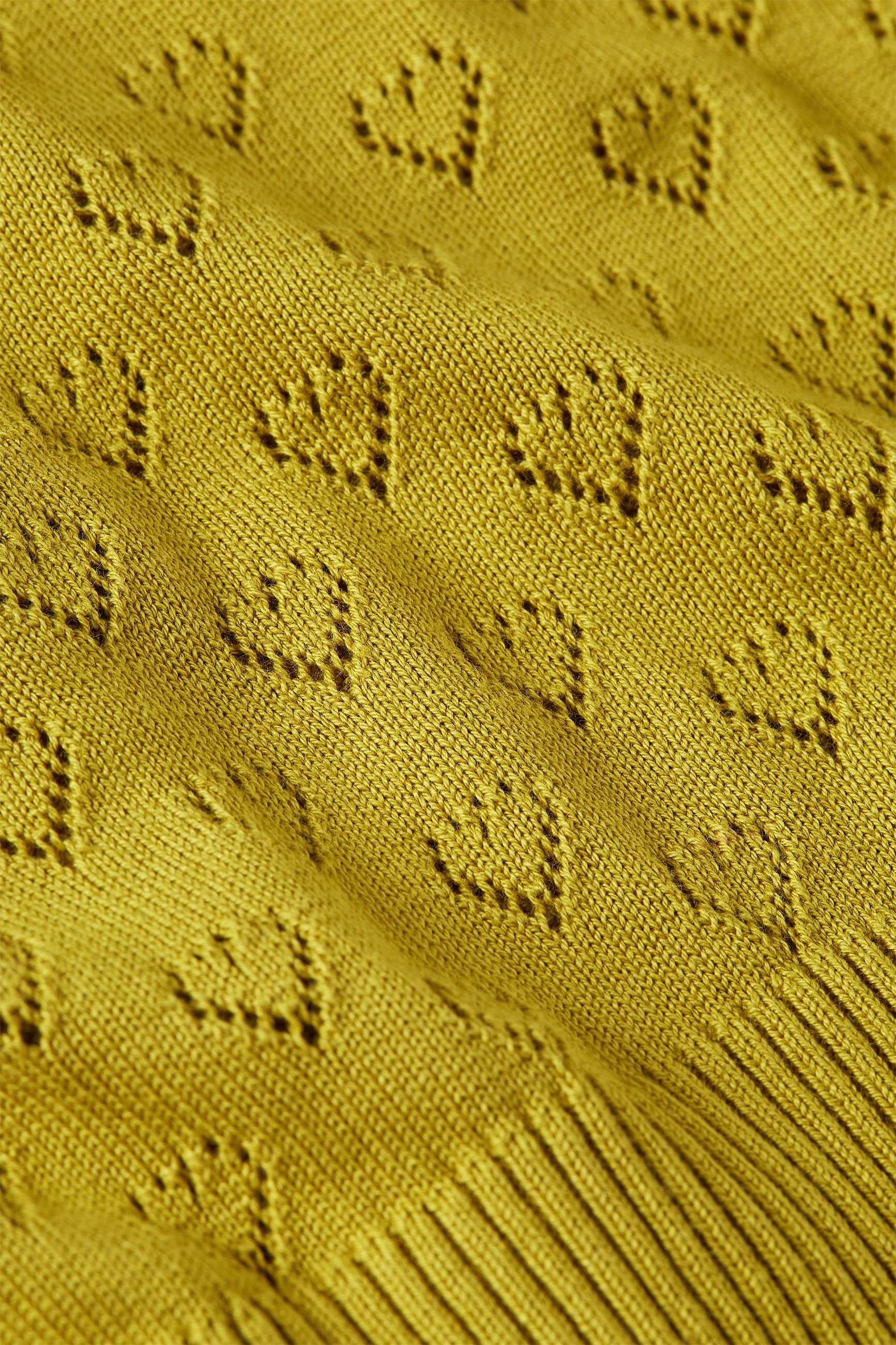Strickjacke - Cardi V Heart Ajour BCI - Spring Yellow