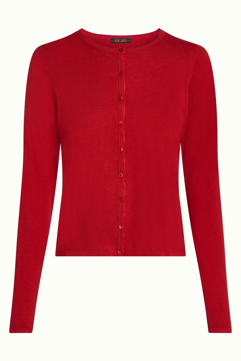 Strickjacke - Cardi Roundneck Cocoon - Icon Red