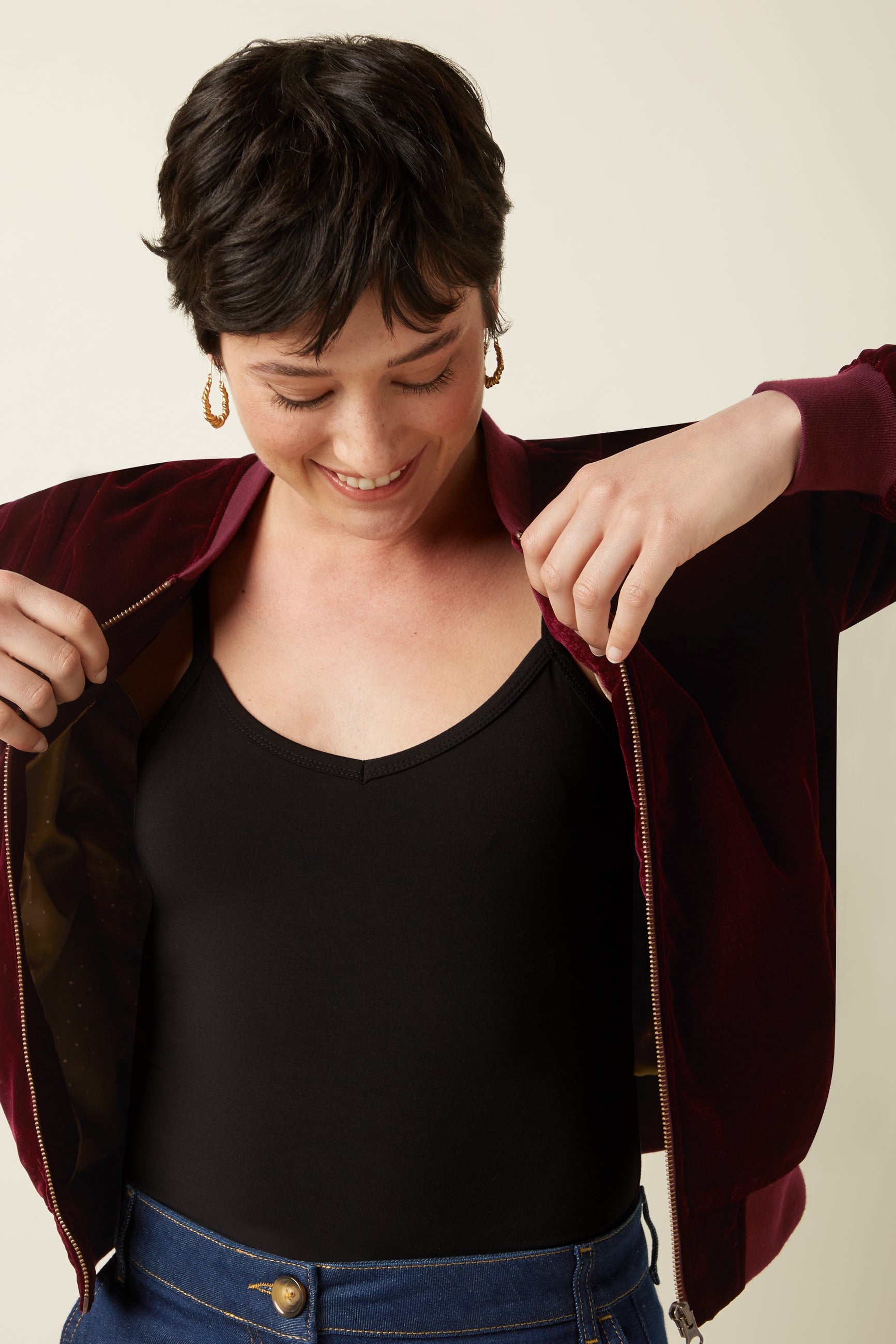 Jacke - Bessie Jacket Gamine Velvet - Bordeaux Red