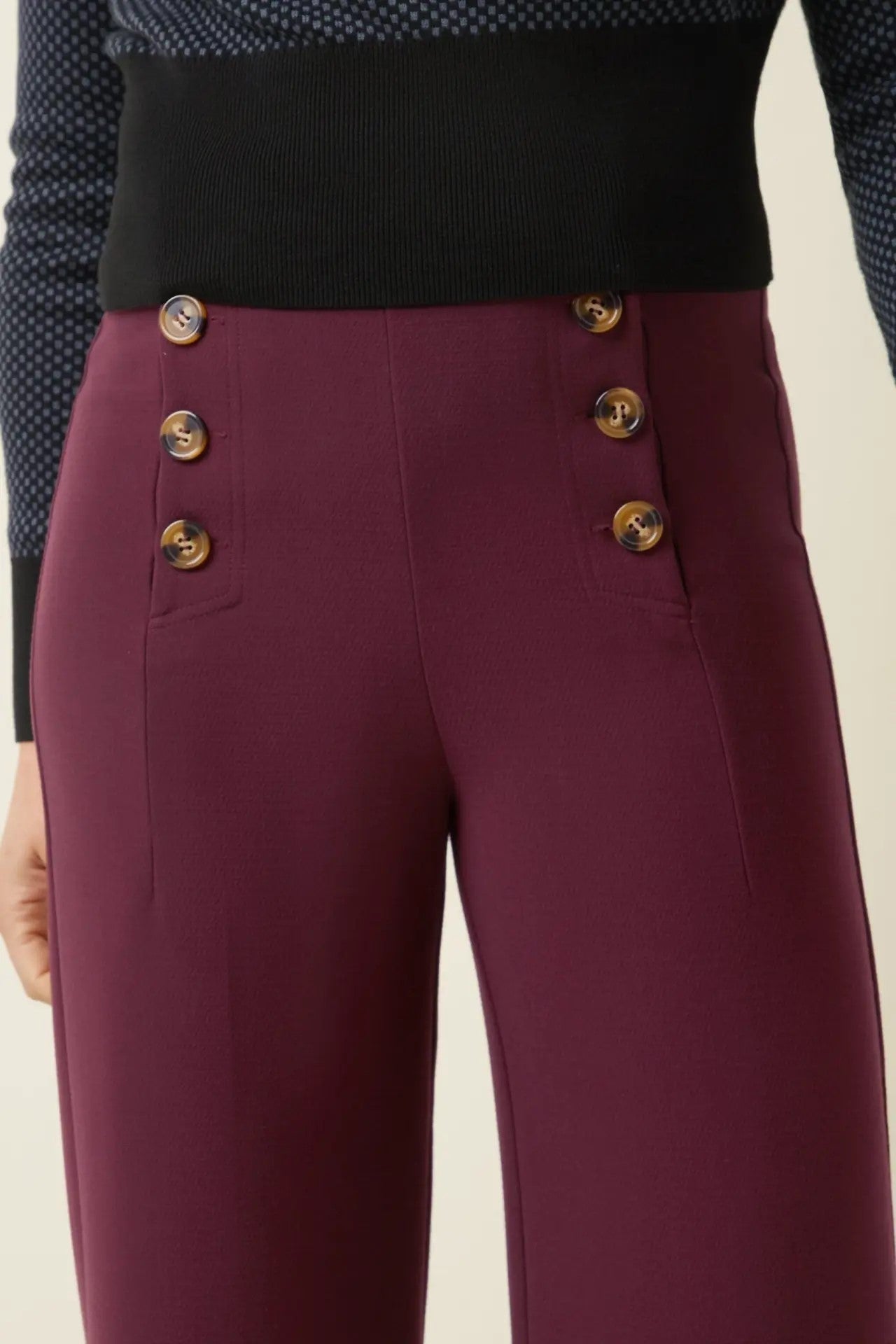 Hose - Cinzia Pants Malone - Bordeaux Red