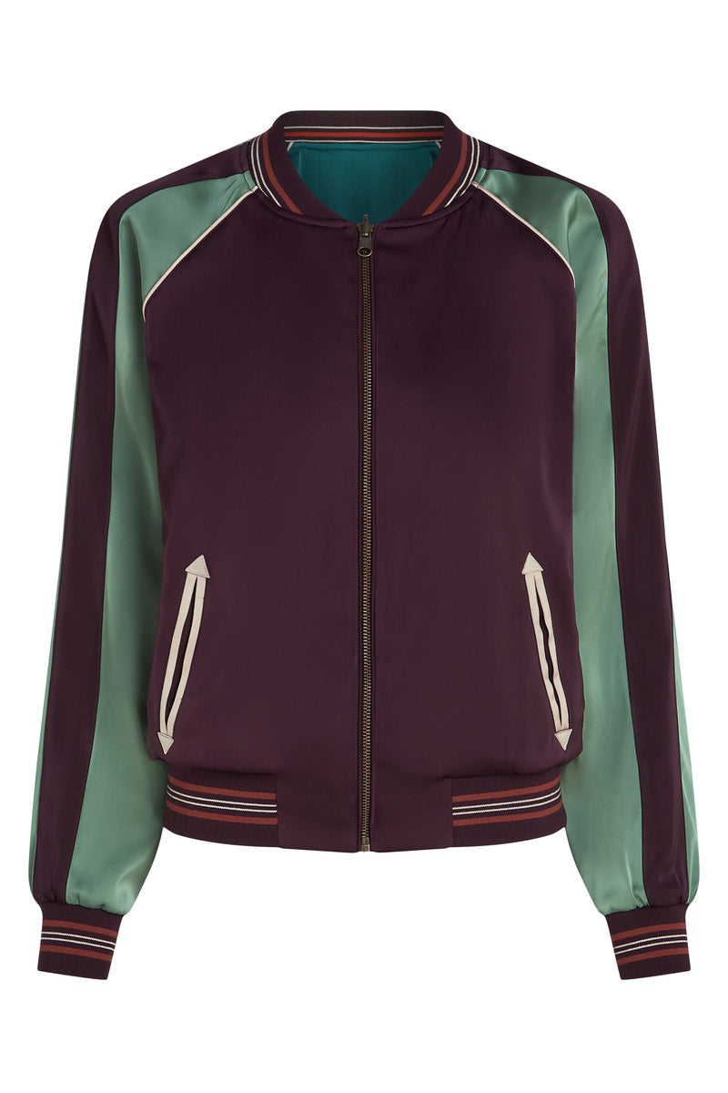 Jacke - Bomber Jacket Dusk Satin - Grape Red