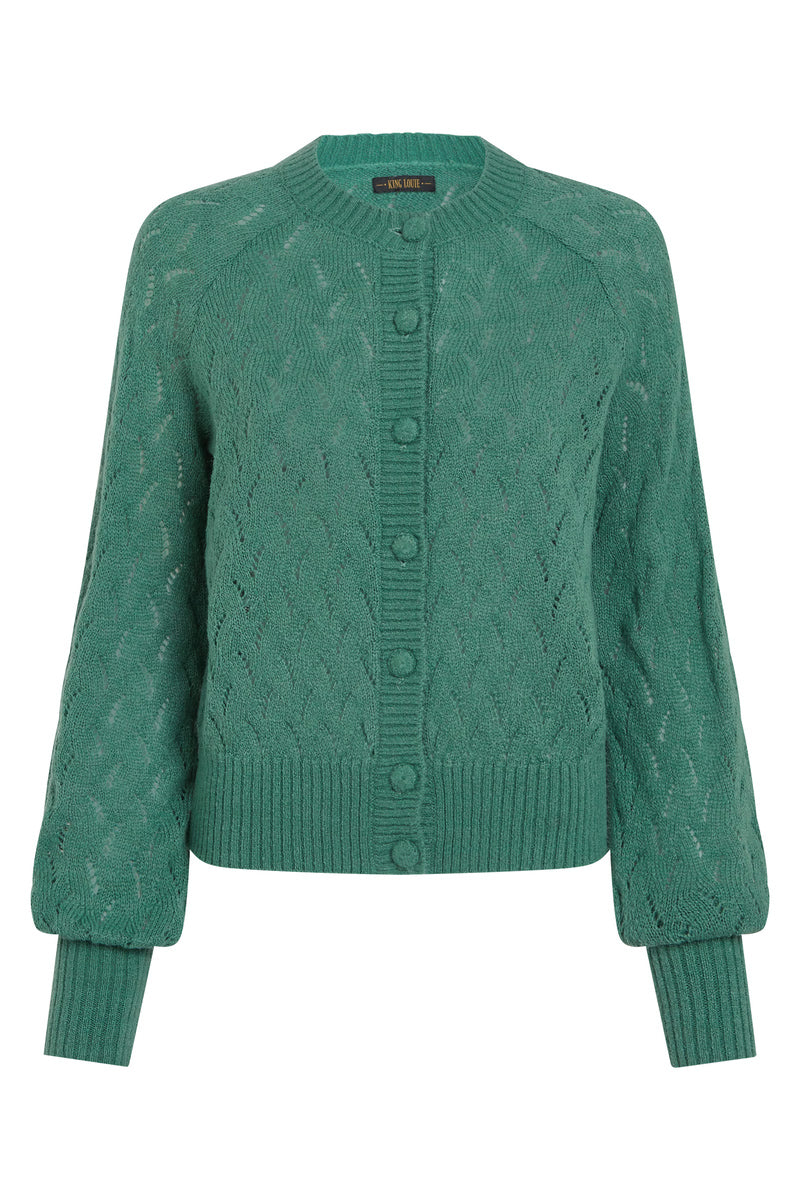 Strickjacke - Cardi Raglan Farfalle - Fir Green