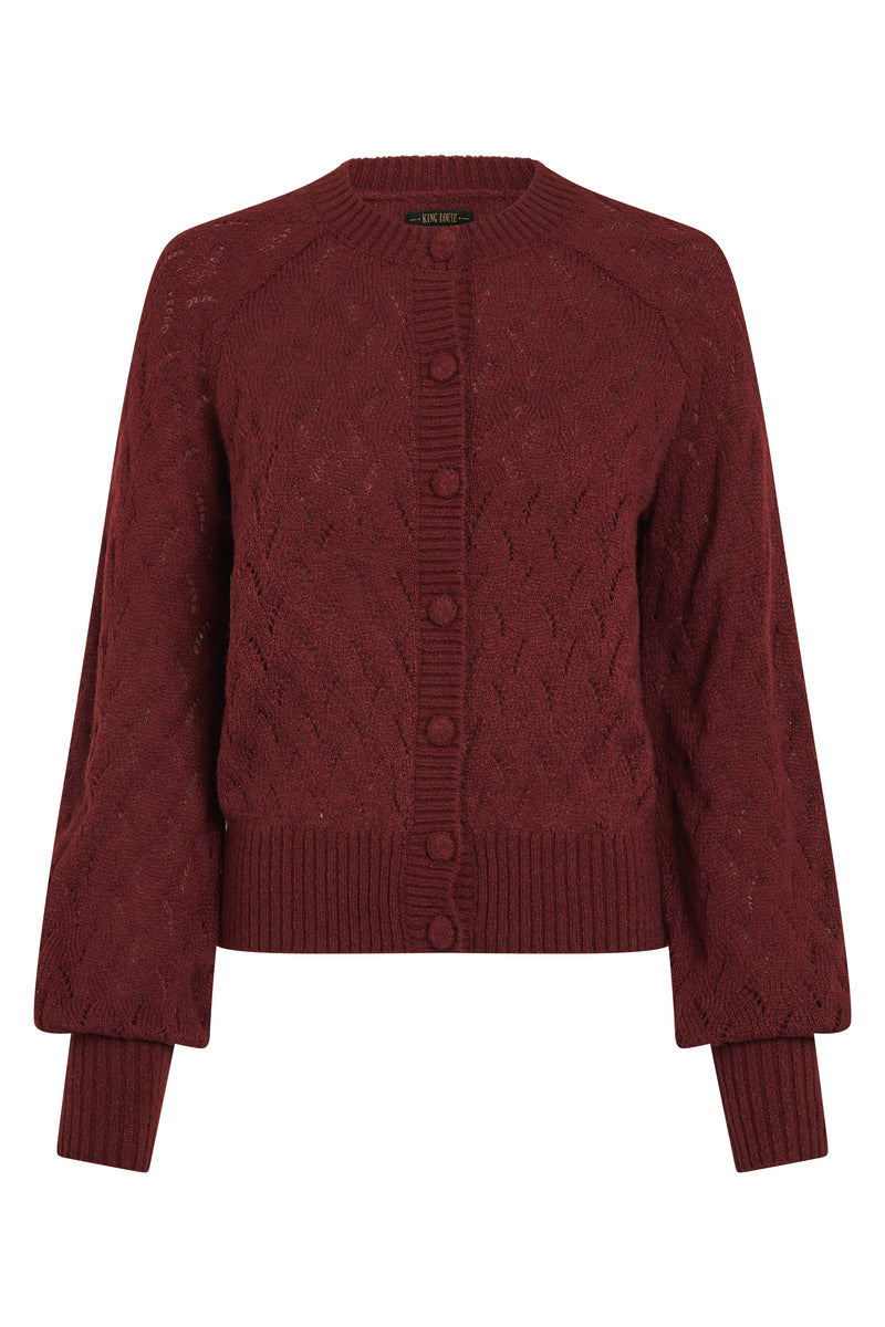Strickjacke - Cardi Raglan Farfalle - Henna Red