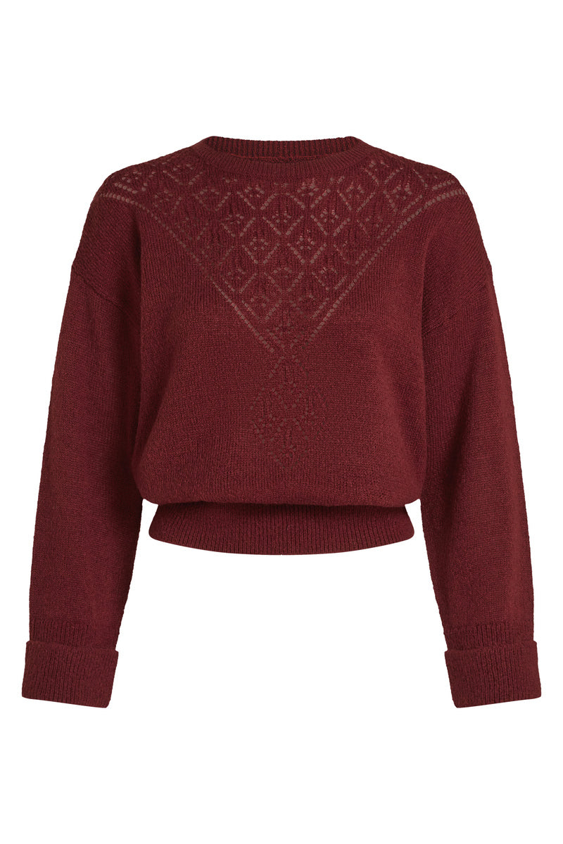 Pullover - Mauve Top Farfalle - Henna Red