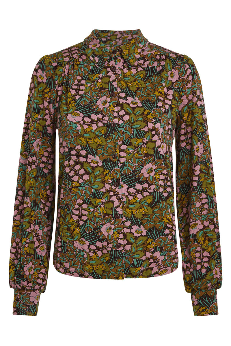 Bluse - Carina Blouse Sierra - Bitter Chocolate