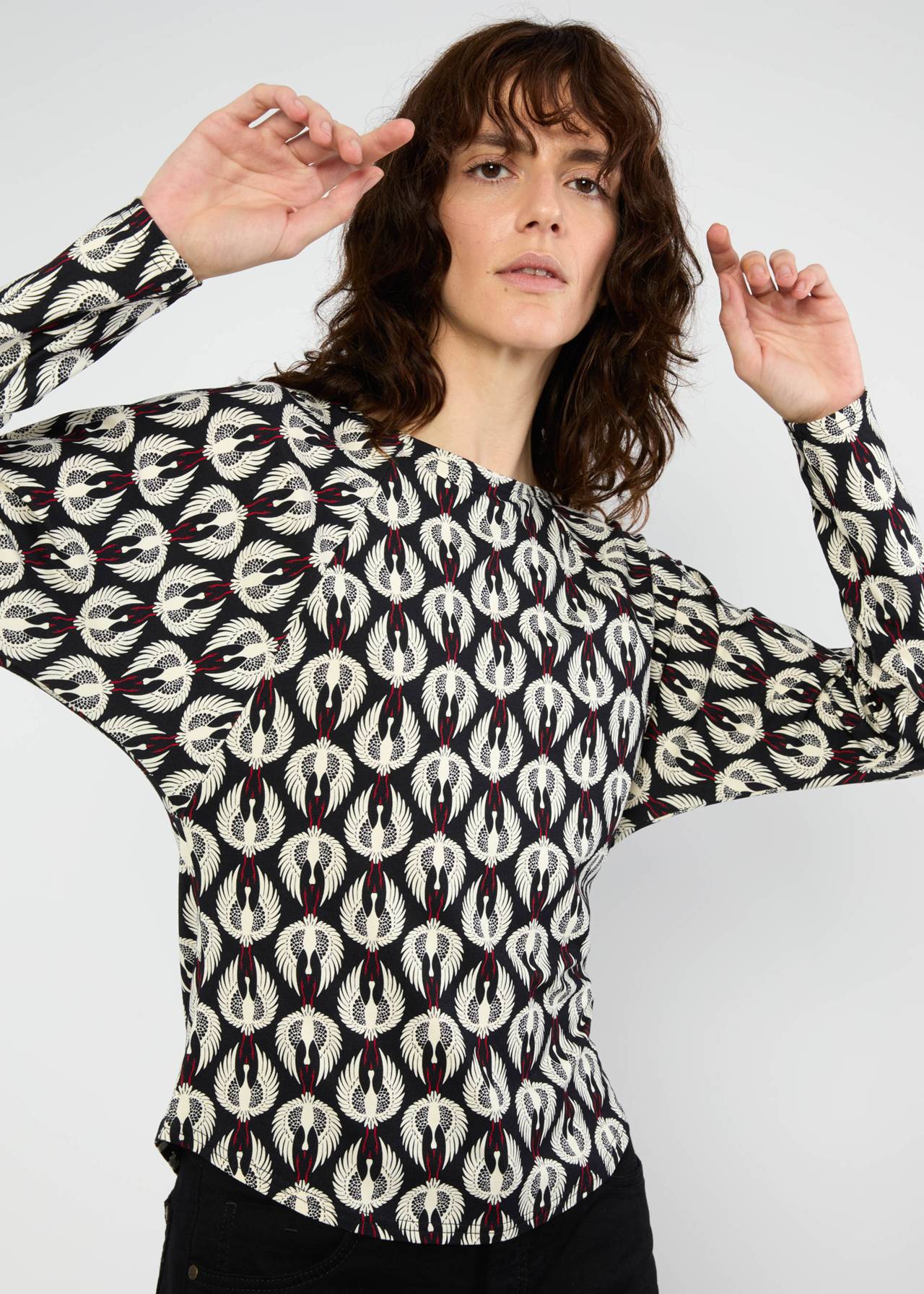 Langarm- Shirt - Autumns Wings - crane covey