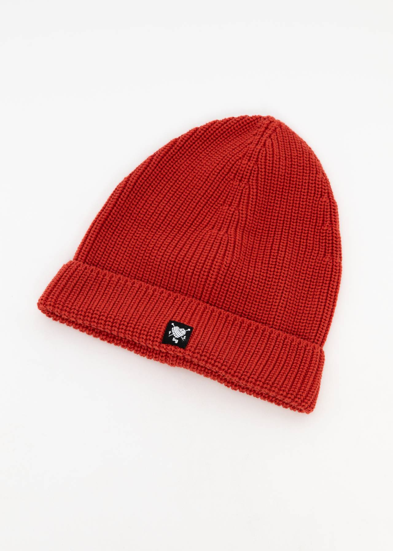 Mütze - Beanie Queen - plain red braid