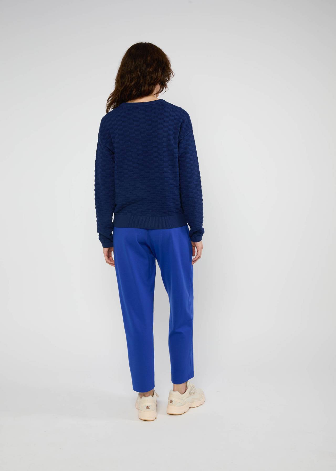 Pullover - Chic Promenade - diamond knit blue