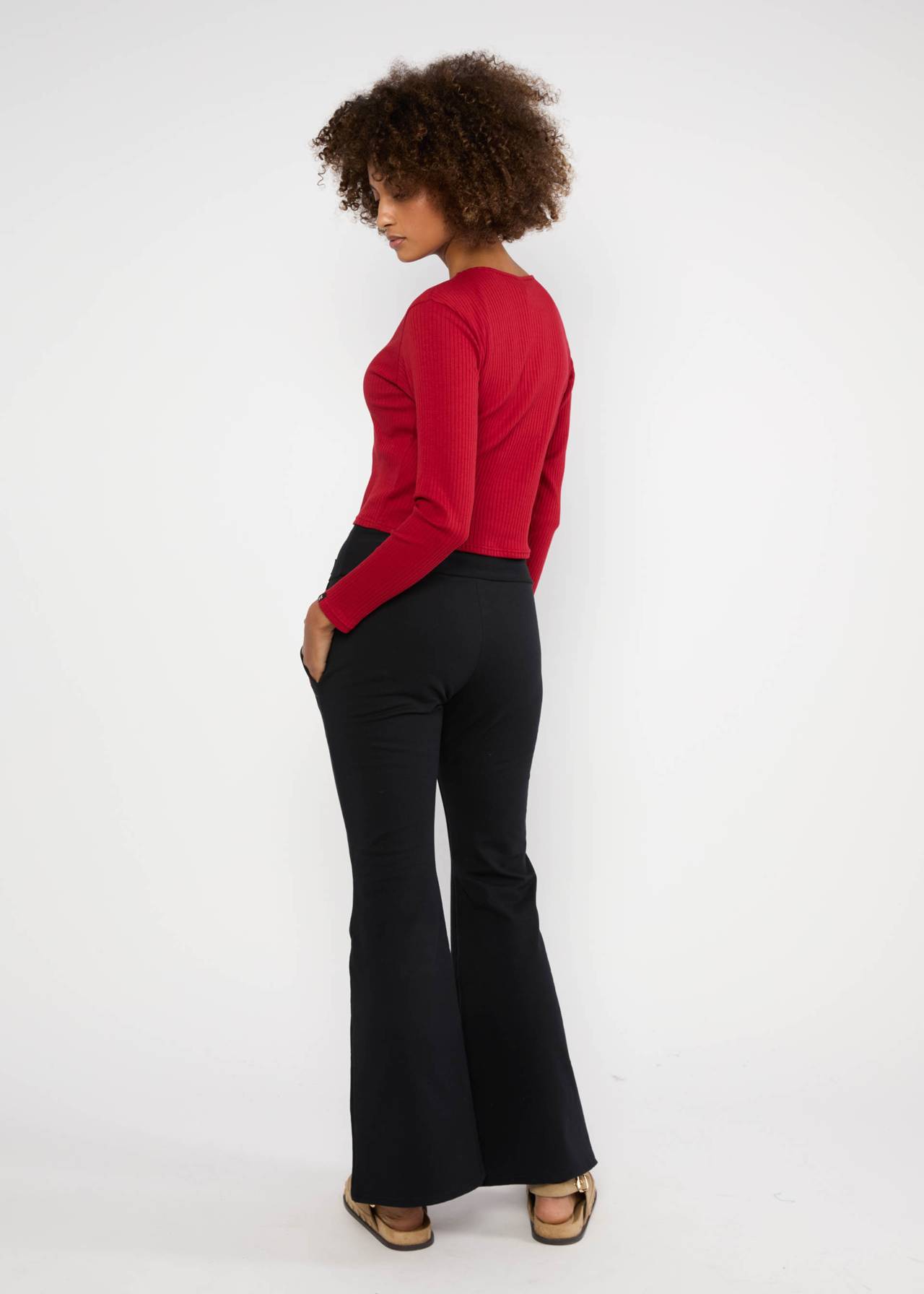 Hose - Easy Flared Cozy - back to black