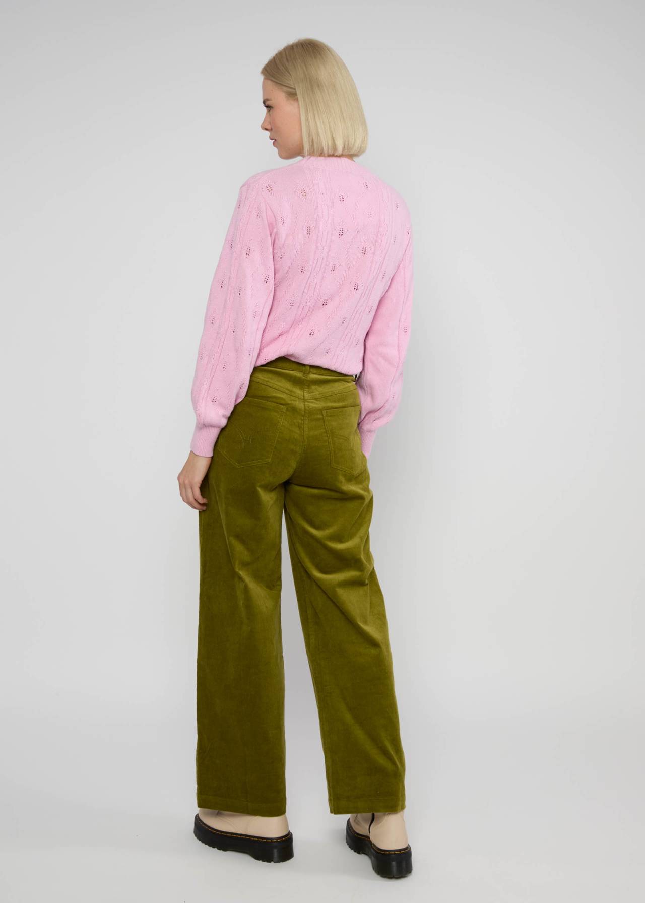 Hose - High Waist Marlotte - dense forest khaki