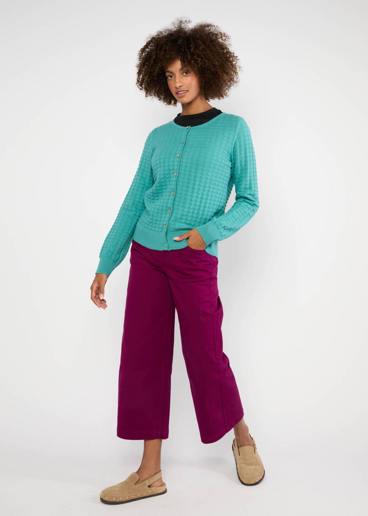 Strickjacke - Save the Brave - boogie petrol knit