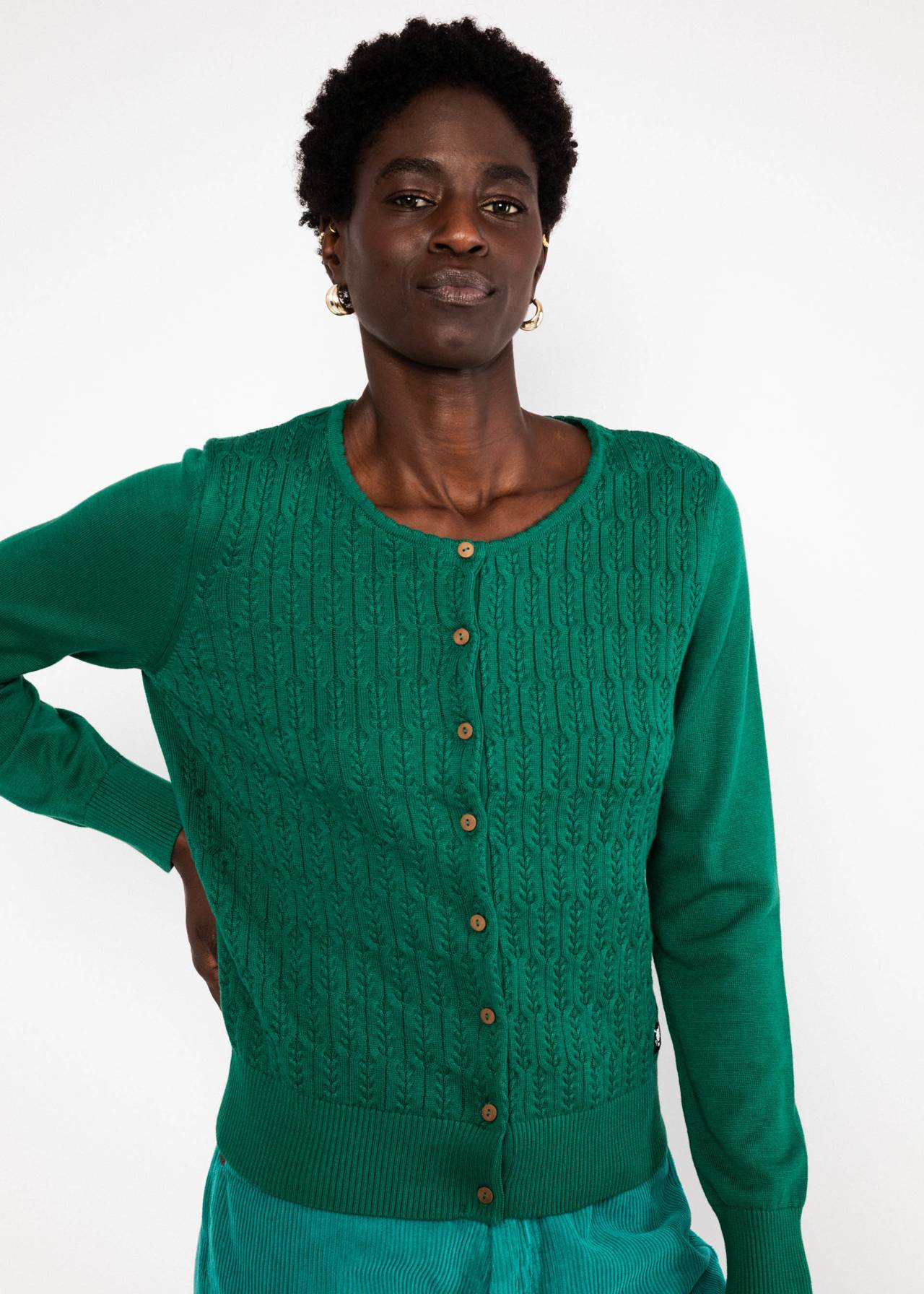 Strickjacke - Save the Brave - folklore green knit
