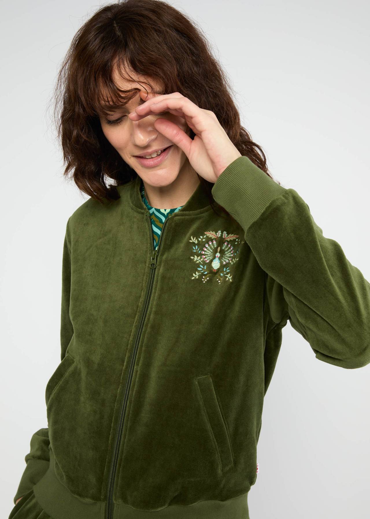 Jacke - Velvet Harmony Bomber - shades of green