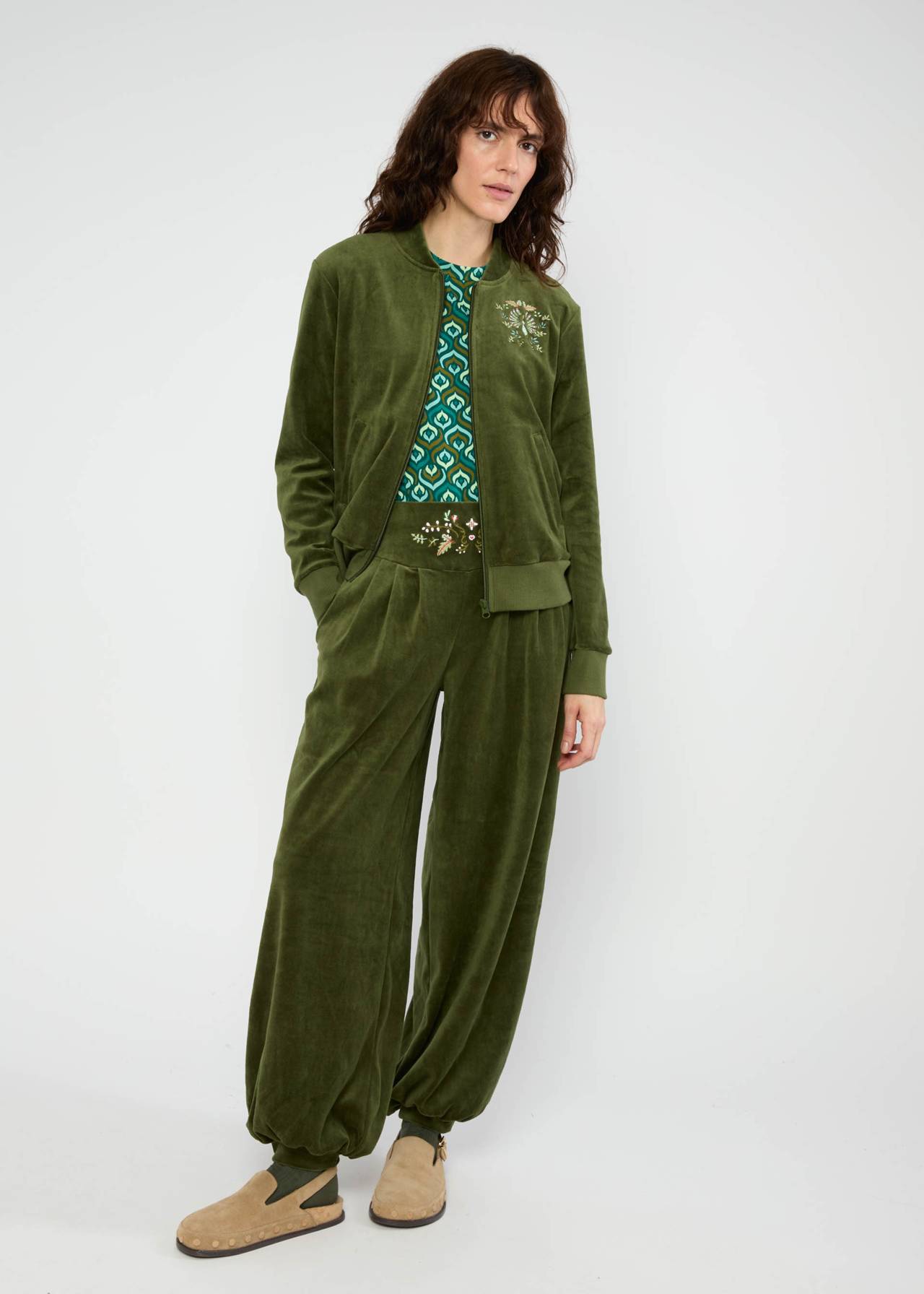 Jacke - Velvet Harmony Bomber - shades of green