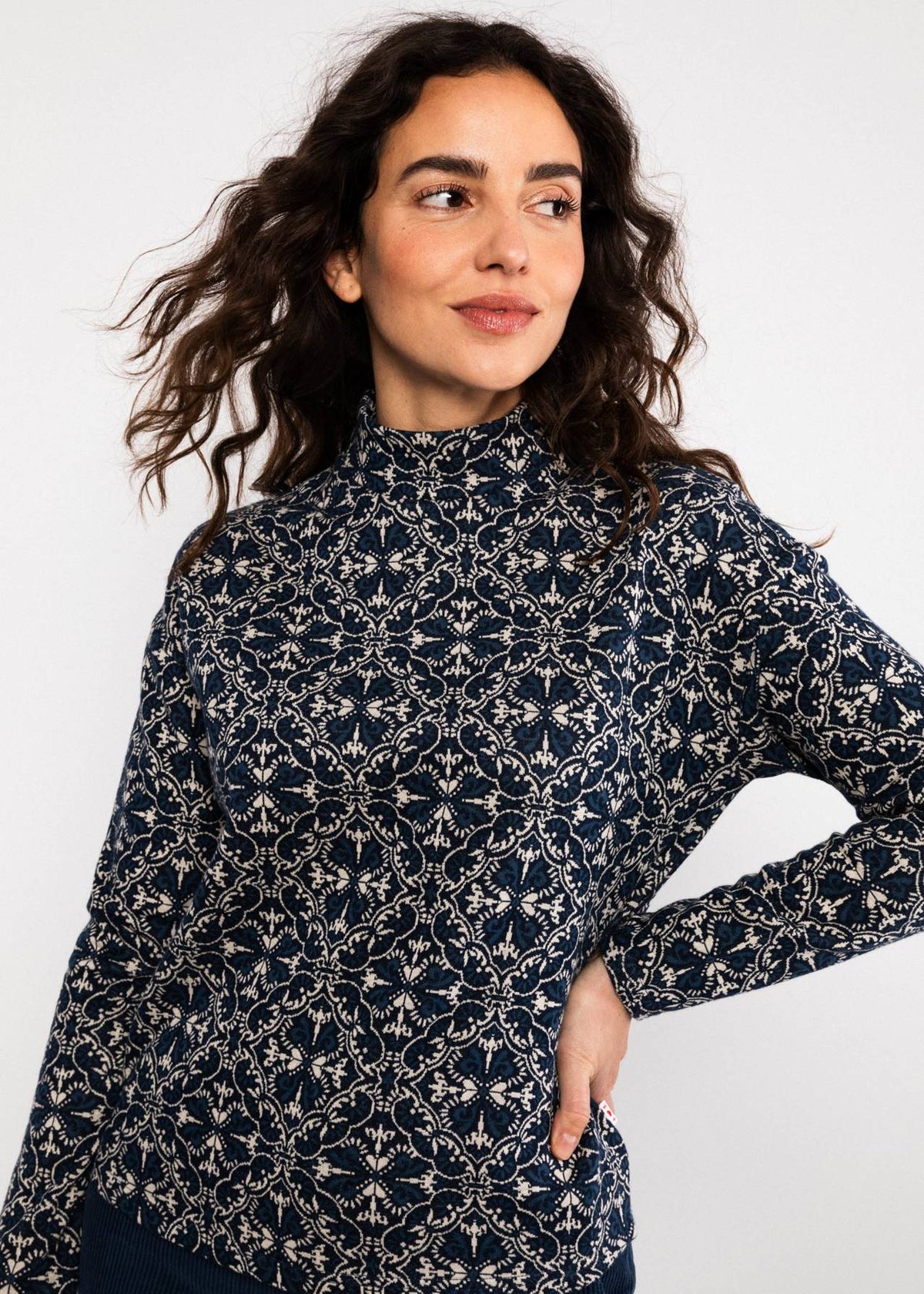 Pullover - Warm-Up Turtle - vienna art blue