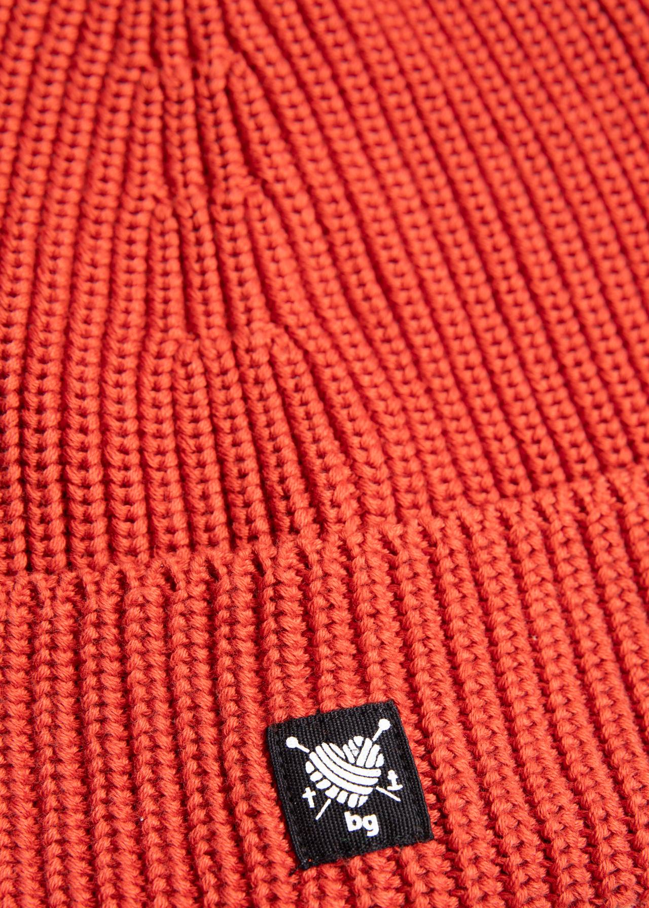 Mütze - Beanie Queen - plain red braid