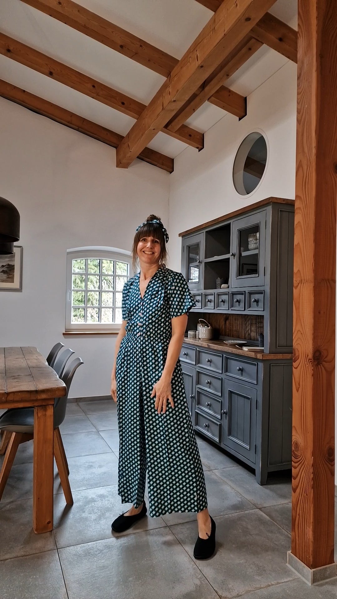 Jumpsuit - Charming Steps - emerald spring night