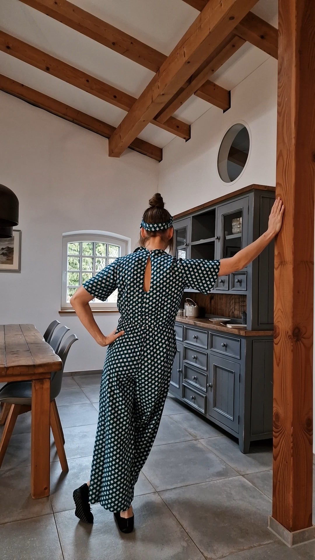 Jumpsuit - Charming Steps - emerald spring night