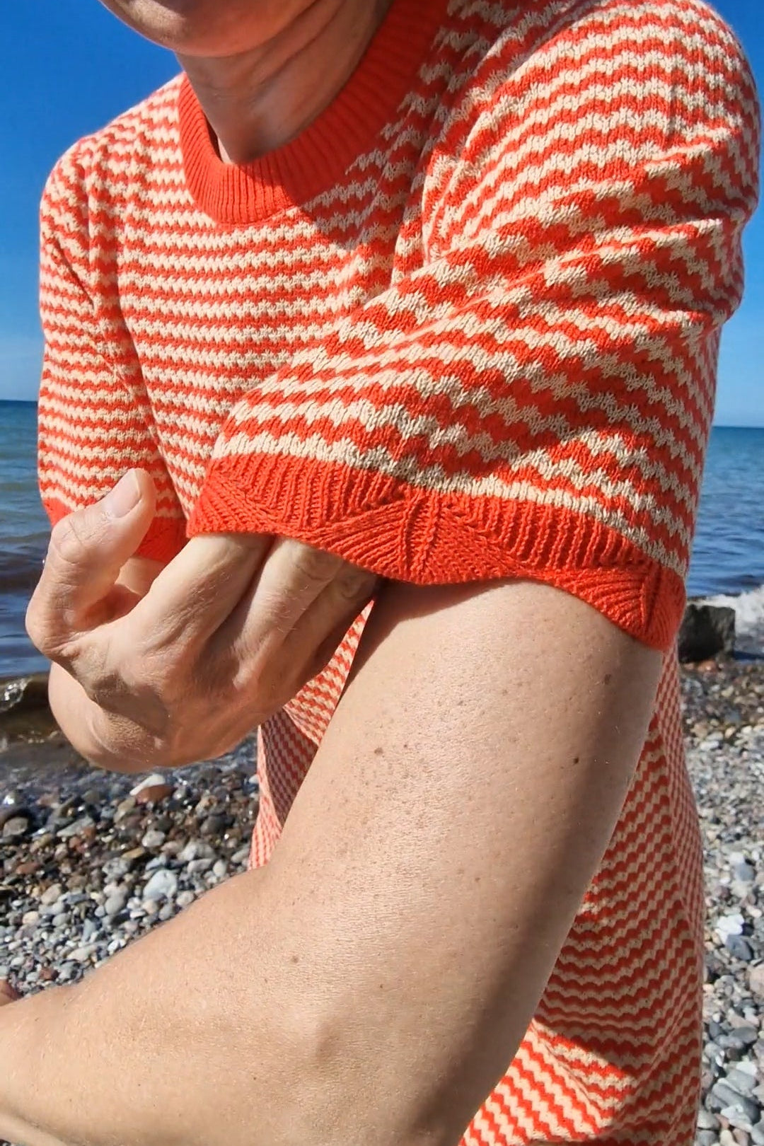 Kleid - Danesangria Pearl Knit Sweater Dress Summer Red/Nougat