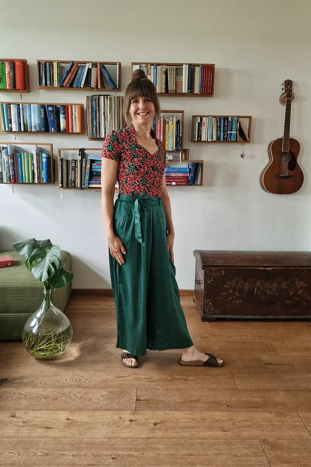 Hose - Héloïse - pure green satin