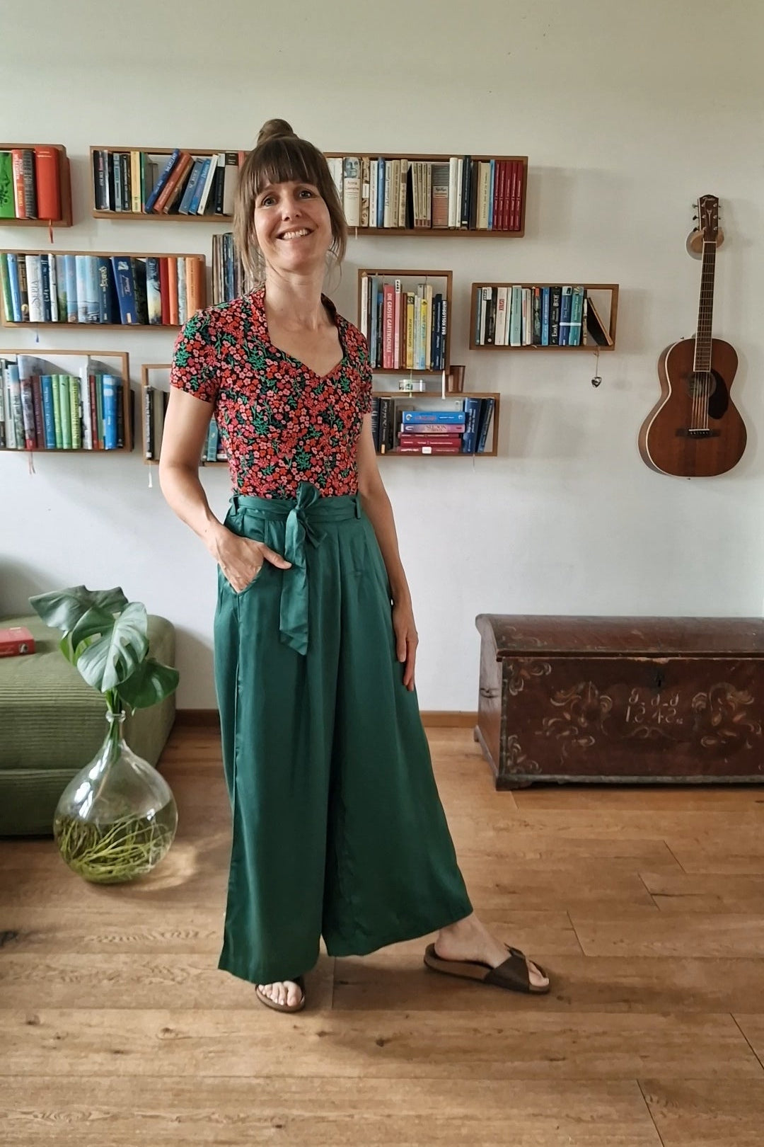 Hose - Héloïse - pure green satin