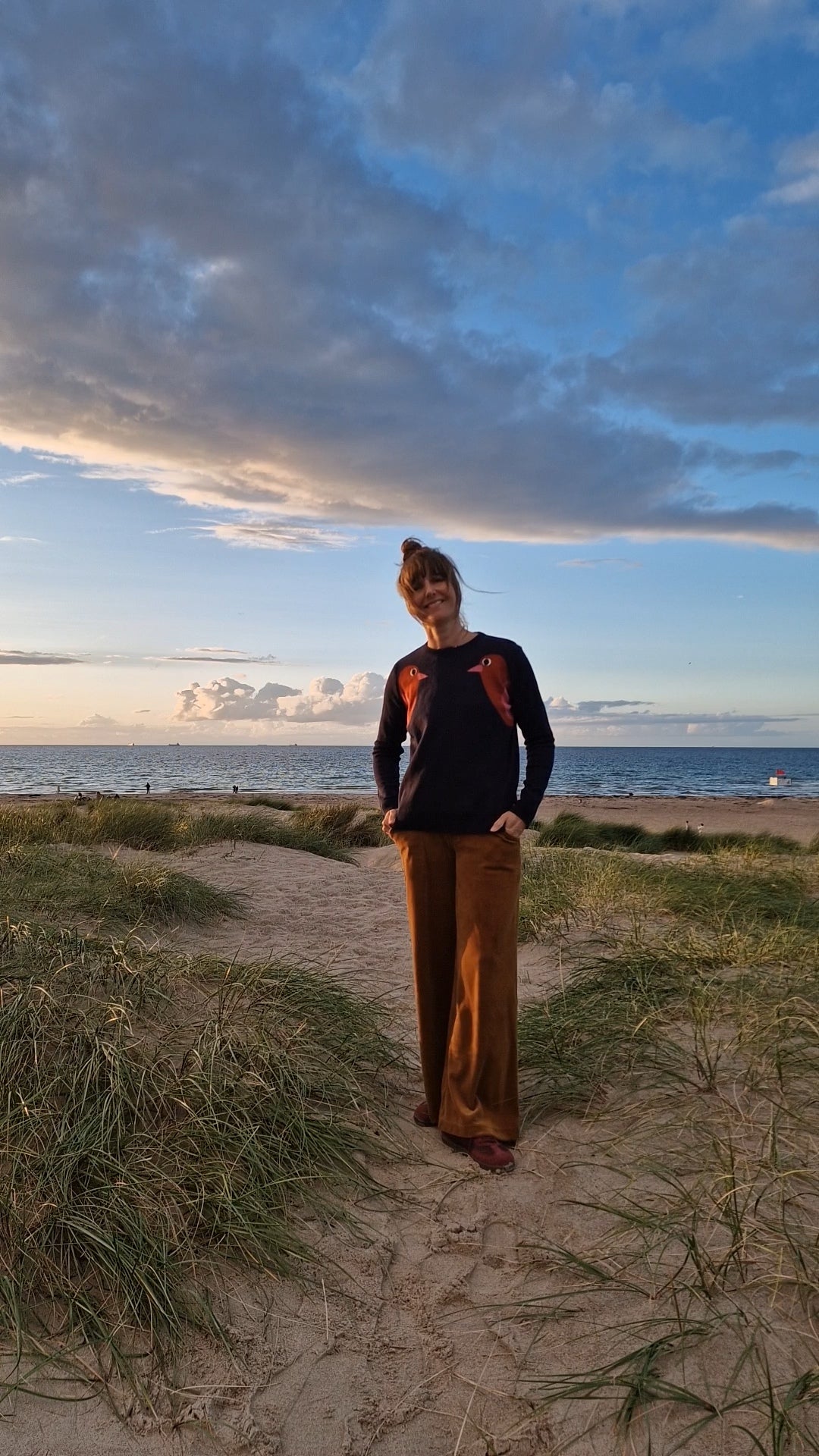 Pullover - Danepearly Cotton Sweater Dark Navy BIRD