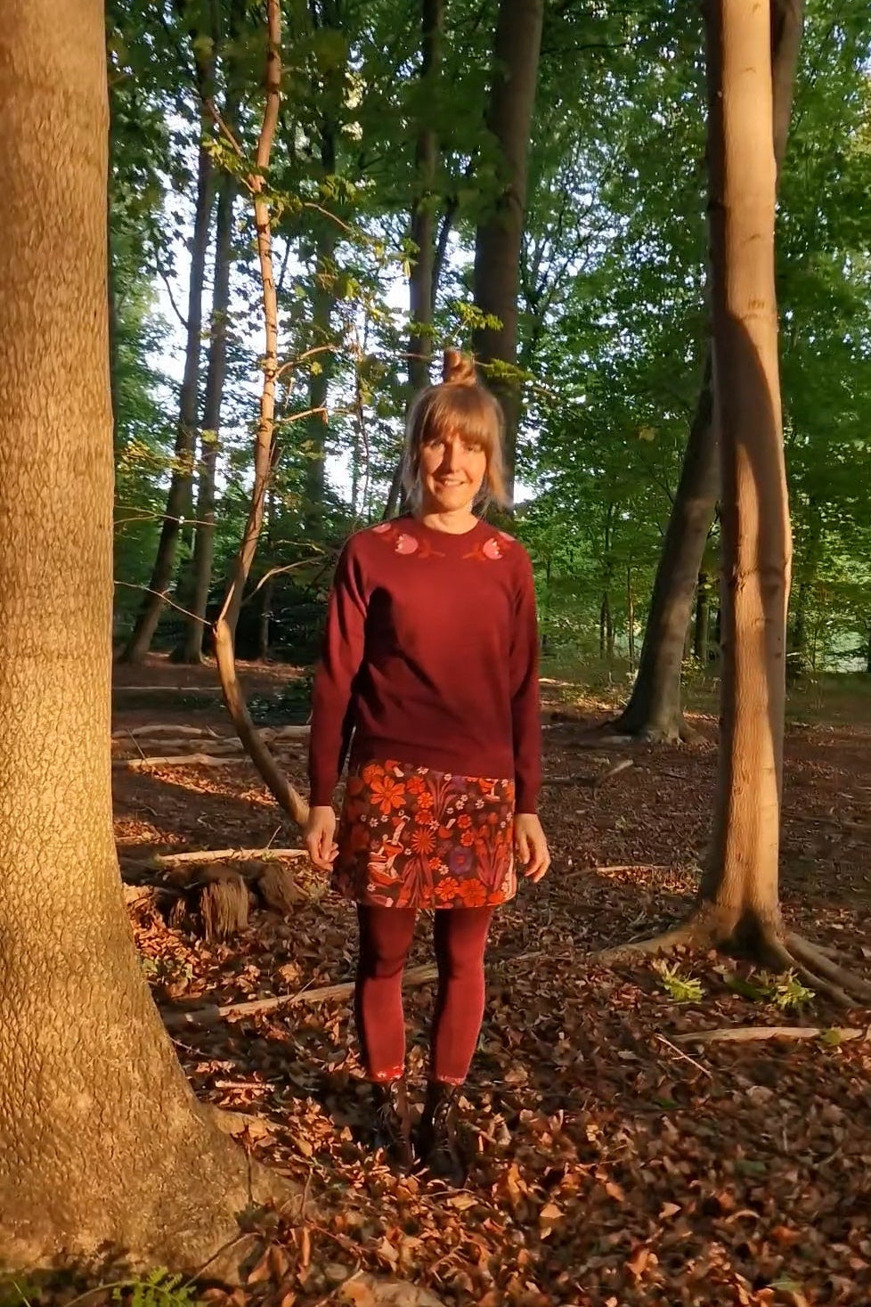 Pullover - Danevibe Merino Wool Sweater Dark Wine FLOWER
