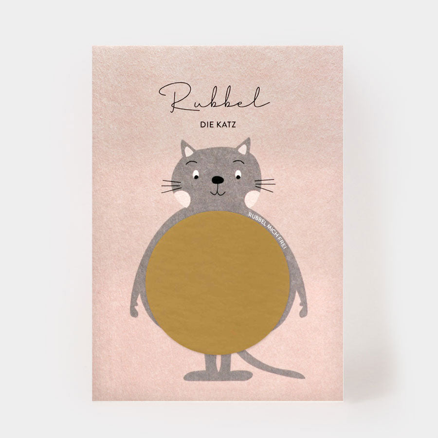 Postkarte - Rubbel die Katz- Klappkarte - Rubbelkarte
