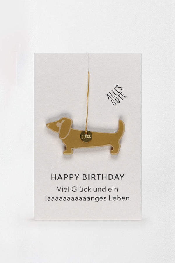 Glücksanhänger - Happy Birthday - Dackel