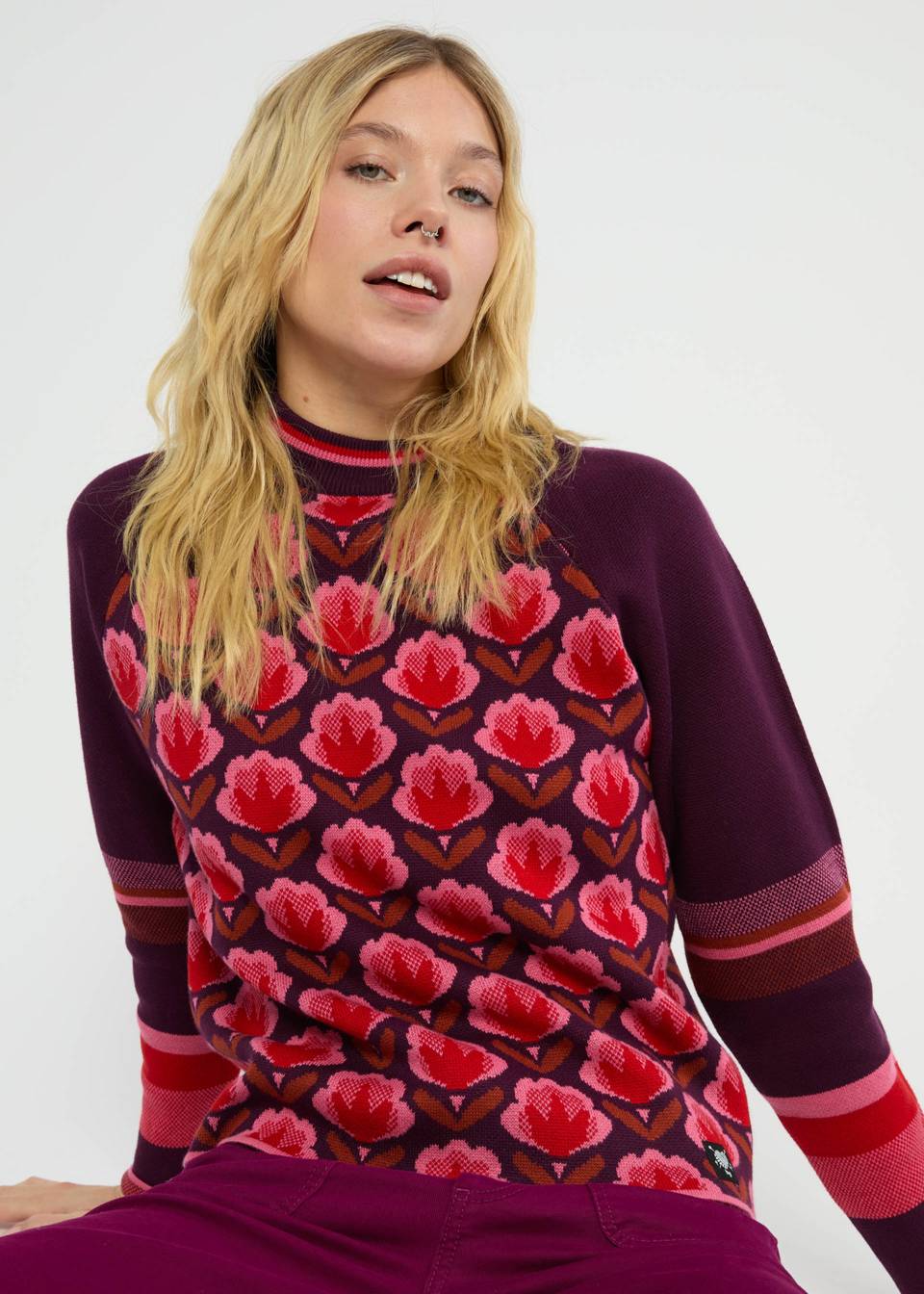 Pullover - Cold Day Warm Heart - hot wave flower -