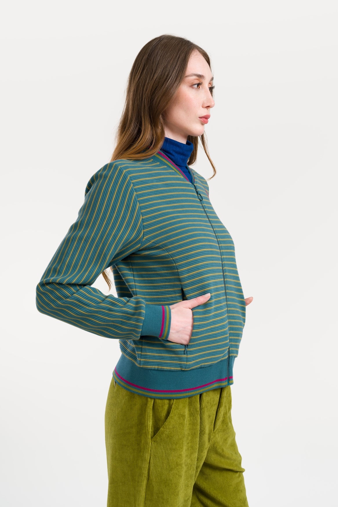 Jacke - Nora Bomber Ottoman Stripe - Mediterranea