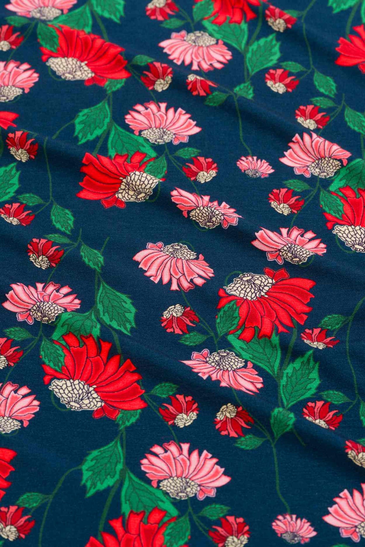 Bluse - Lena Blouse LS Scarlet Serenade - Navy Peony