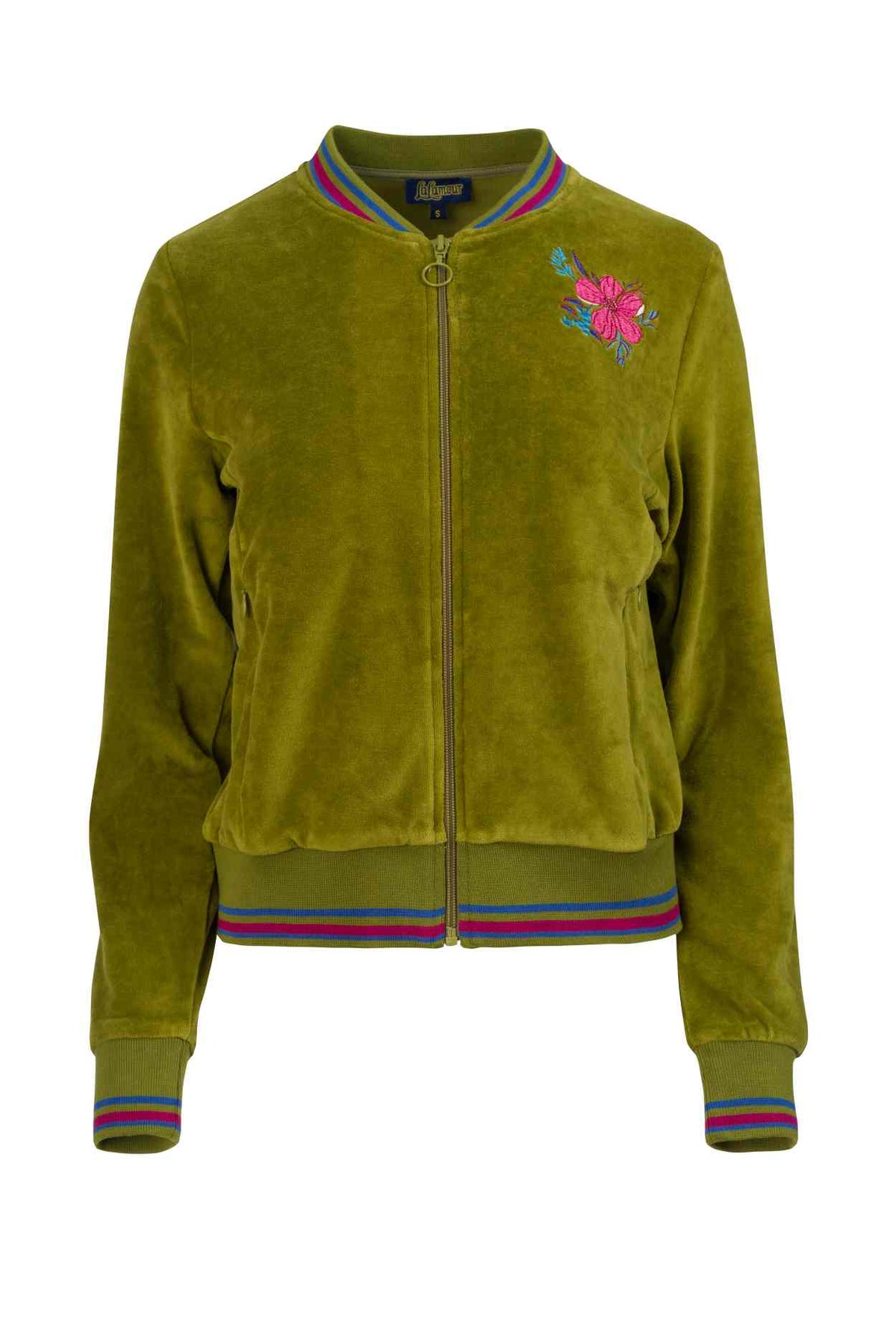 Jacke - Nora Bomber Velour - Sphagnum