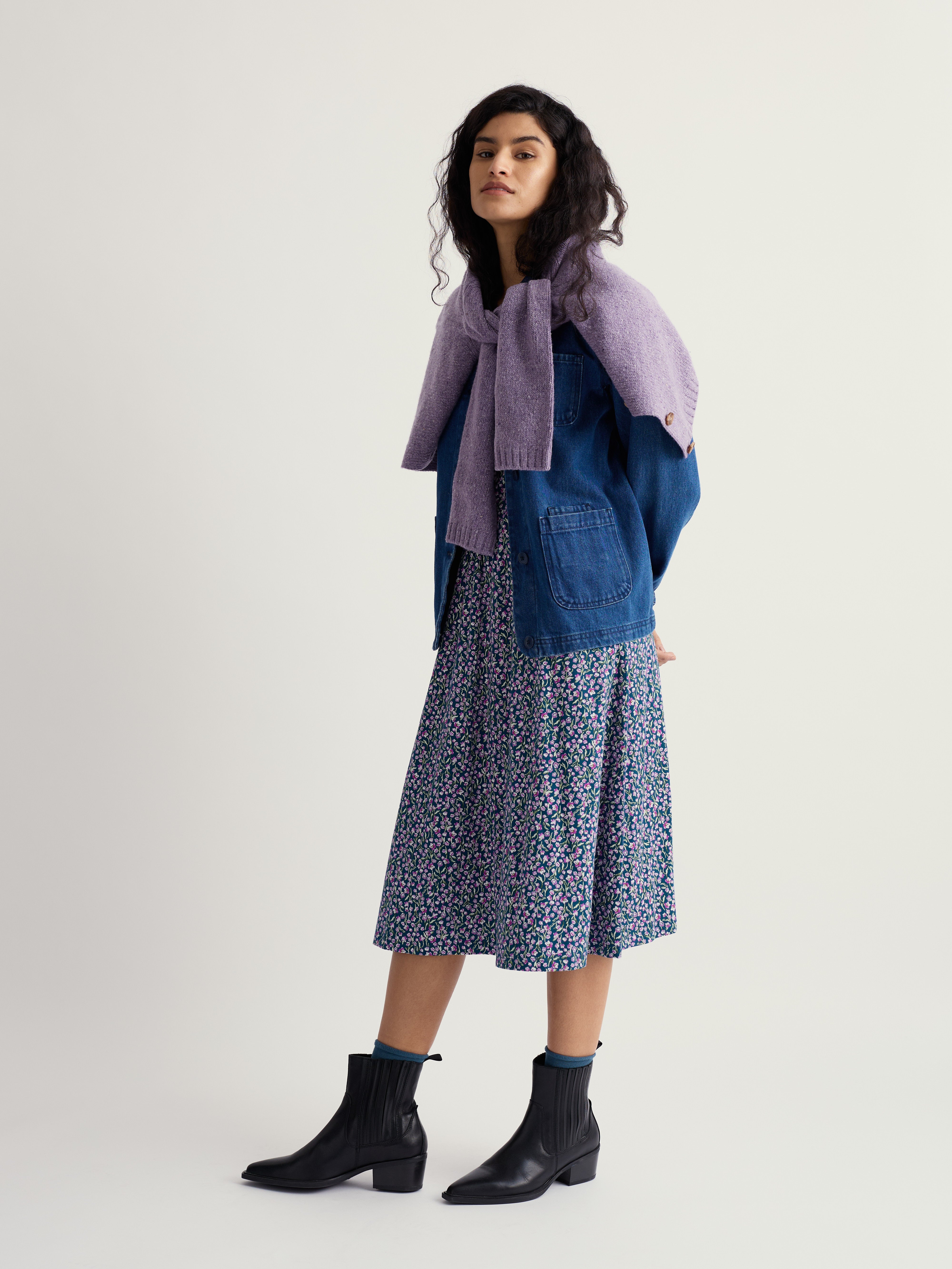 Kleid - April Dress - Flax Flower Bright Orchid