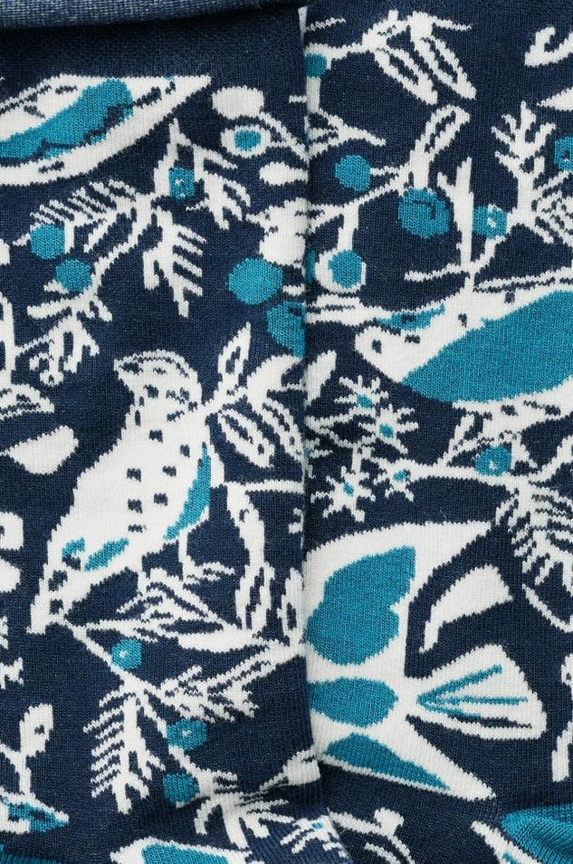 Socken - Women's Bamboo Arty Socks - Festive Birds Raincloud