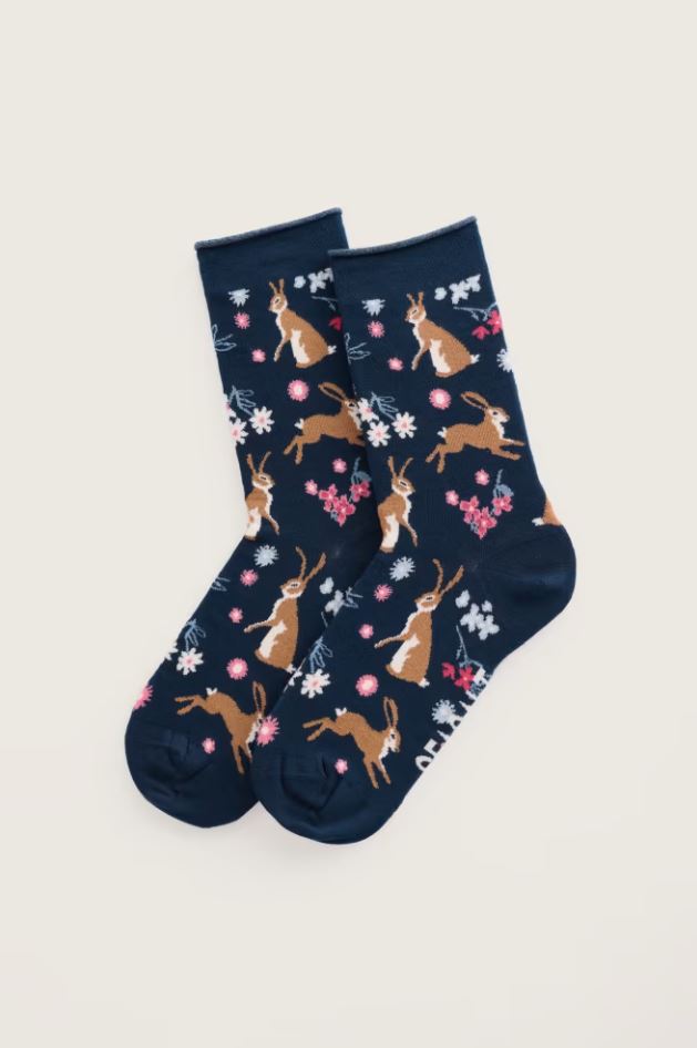 Socken - Women's Bamboo Arty Socks - Hares Leap Maritime