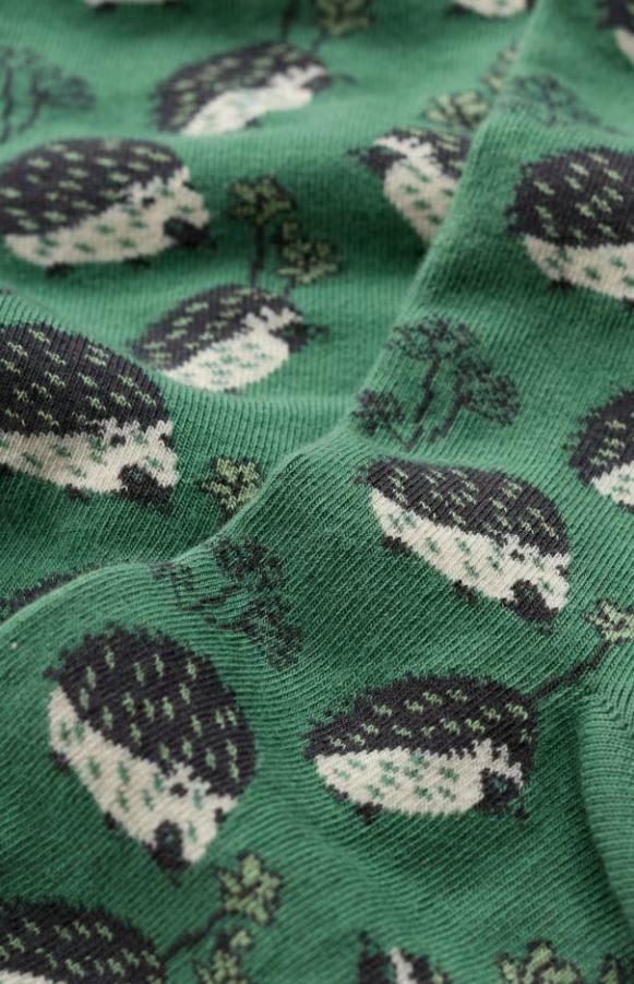 Socken - Womens Arty Socks - Hedgehog Garden Dried Basil