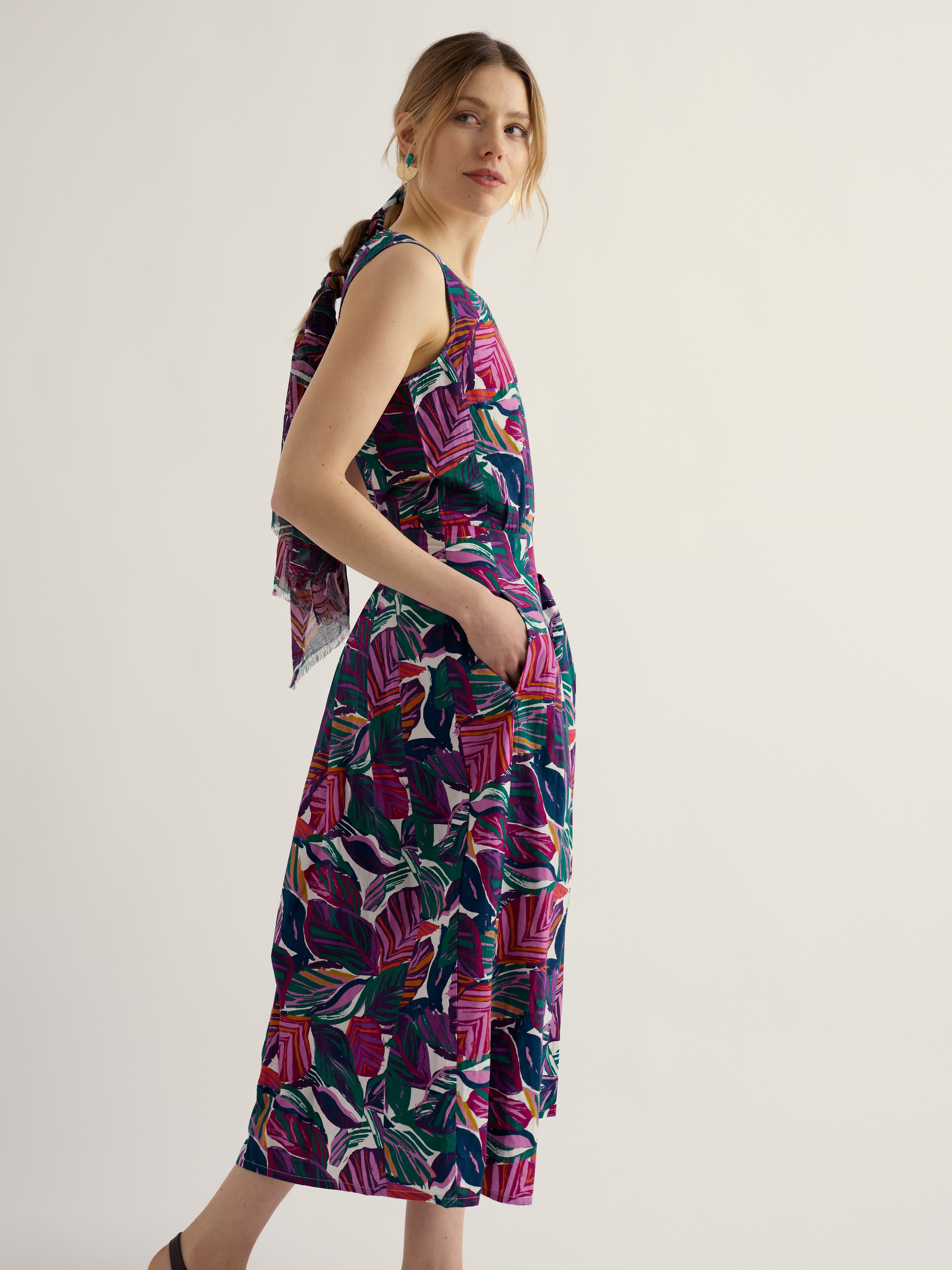 Kleid - Belle Dress - Canna Leaves Chalk