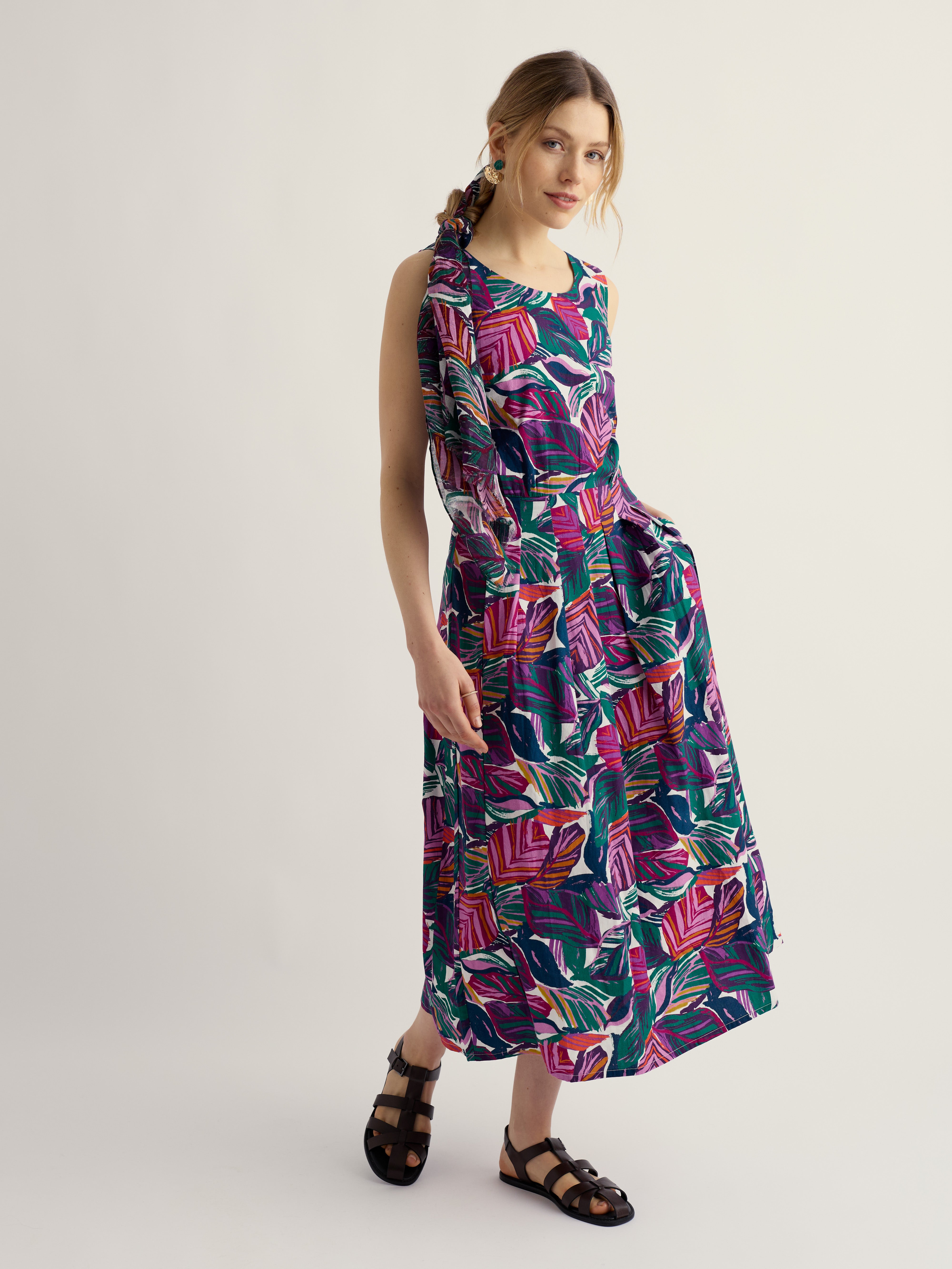 Kleid - Belle Dress - Canna Leaves Chalk