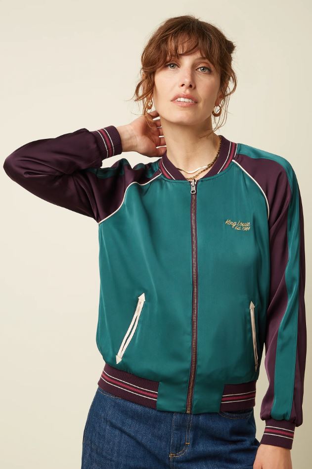 Jacke - Bomber Jacket Dusk Satin - Grape Red