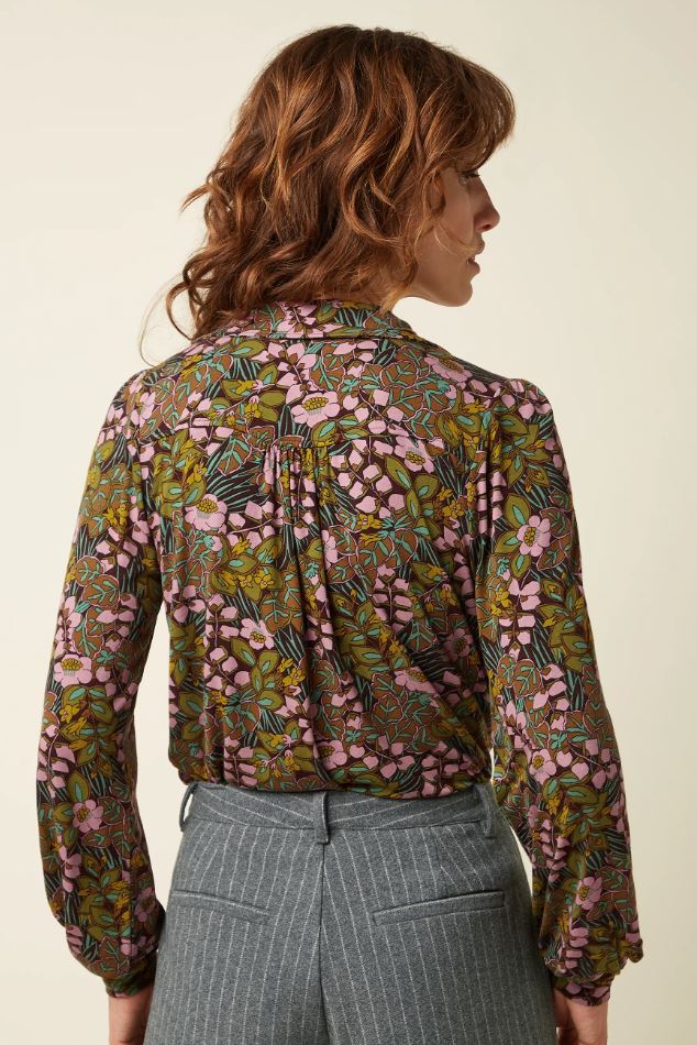 Bluse - Carina Blouse Sierra - Bitter Chocolate