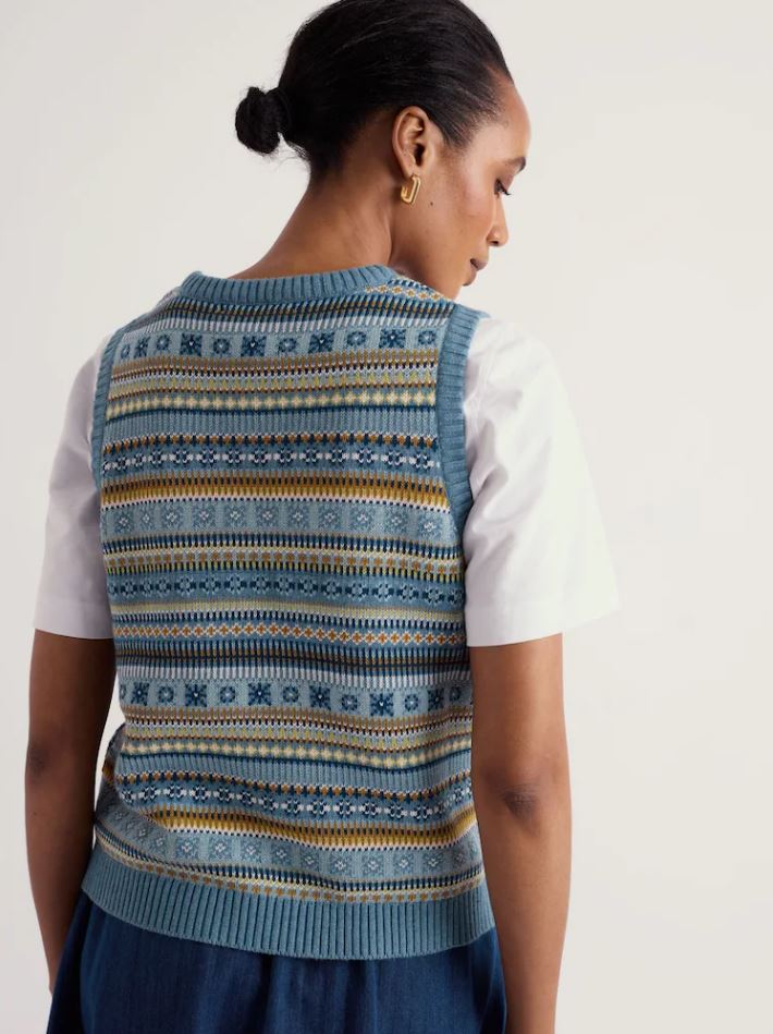 Strickjacke - Cove Cottage Vest - Carved Relief Cadet Multi
