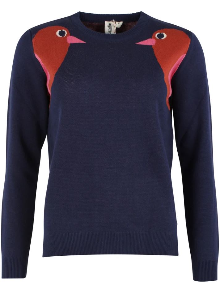 Pullover - Danepearly Cotton Sweater Dark Navy BIRD