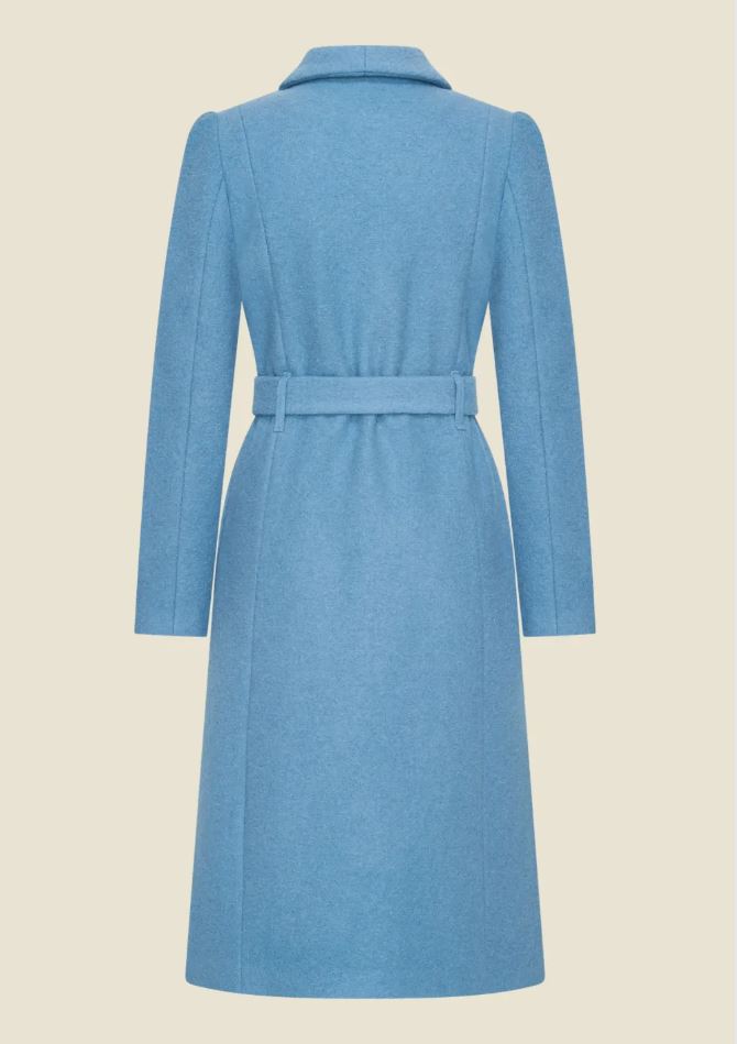 Mantel - Dahlia Coat  Boiled Wool - Dusty Blue