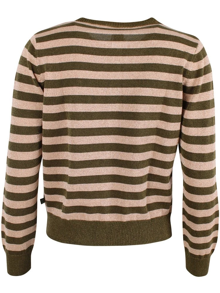 Strickjacke - Danesaga Glitter Cardigan Olive/Nougat