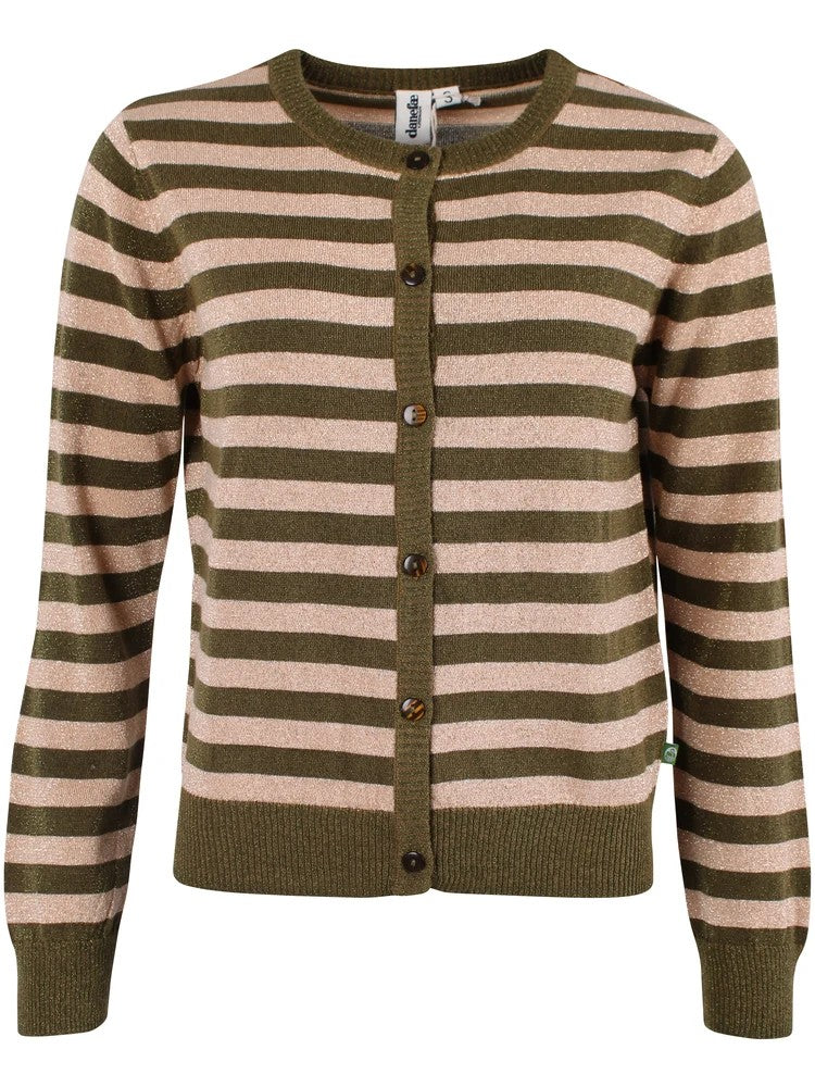 Strickjacke - Danesaga Glitter Cardigan Olive/Nougat