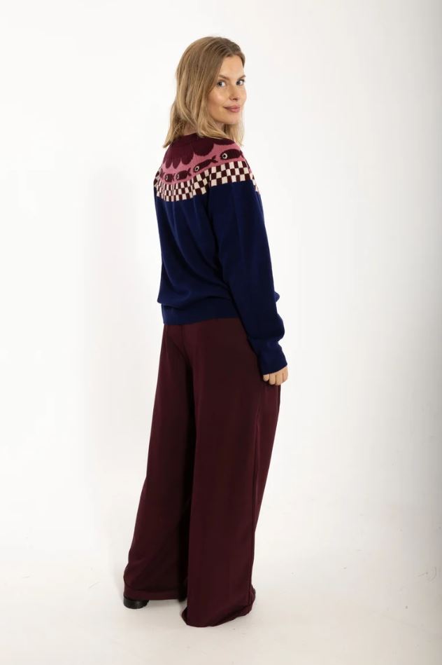 Pullover - Danesidsel Merino Wool Sweater Deep Blue FISH