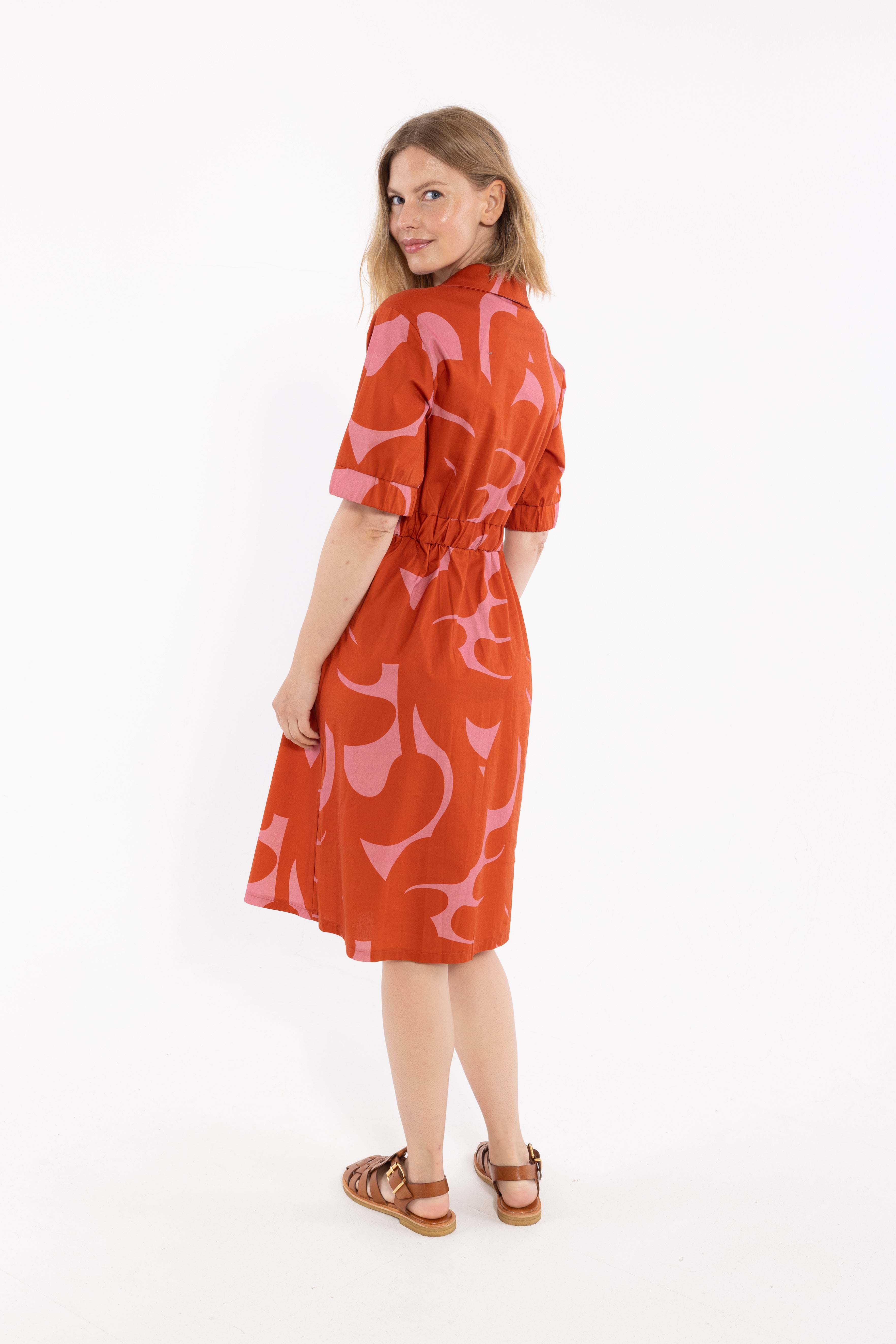 Kleid - Danesusanne Poplin Dress Chili/Soft Cherry TROPS
