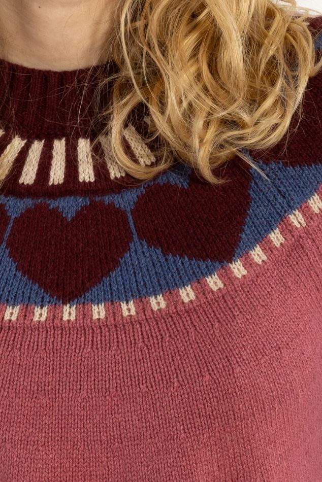 Pullover - Daneglamping Wool Sweater Berry Compote HEART
