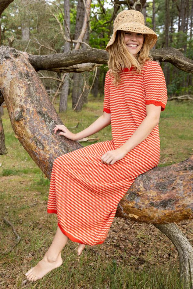 Kleid - Danesangria Pearl Knit Sweater Dress Summer Red/Nougat